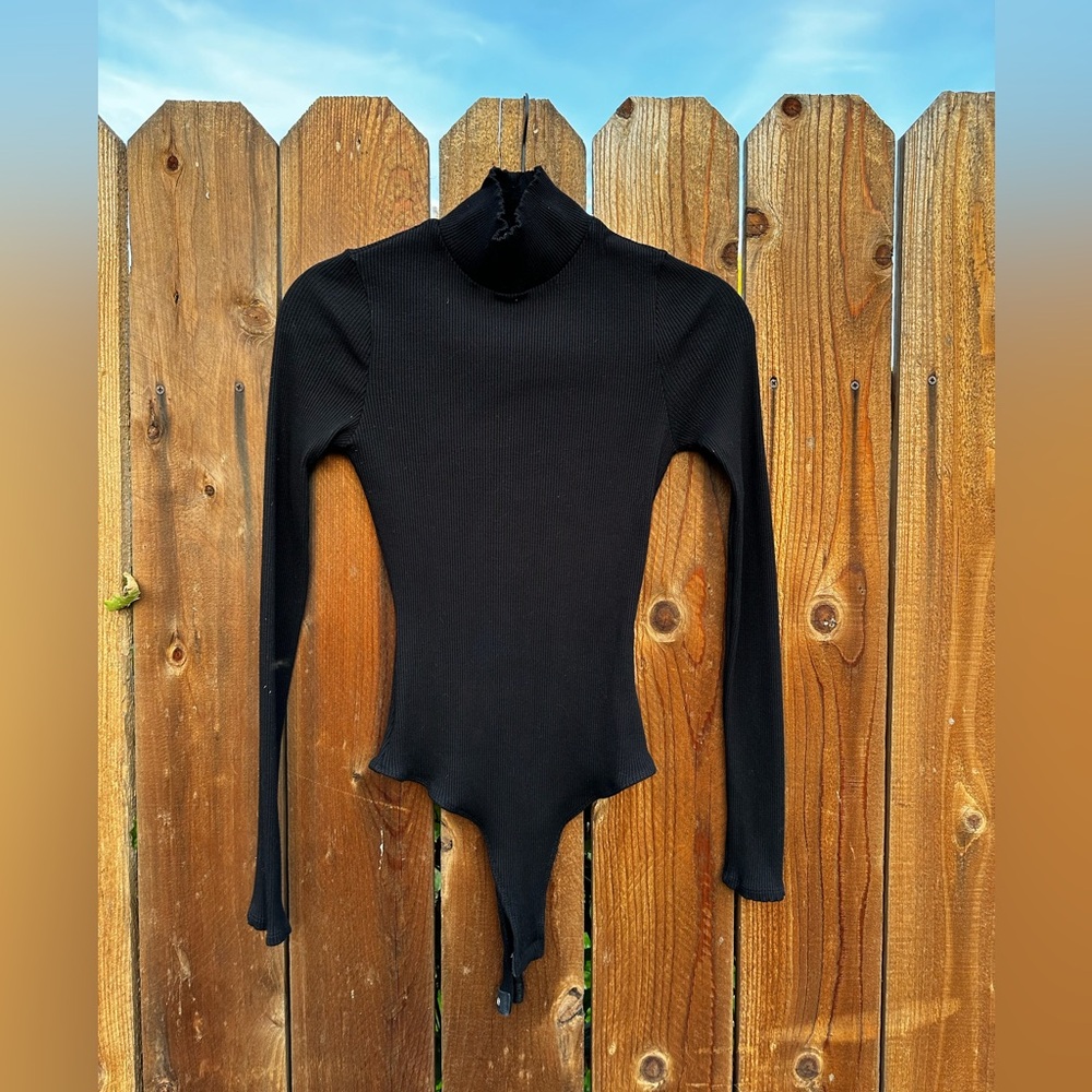 Lulu's Black Long Sleeve Bodysuit